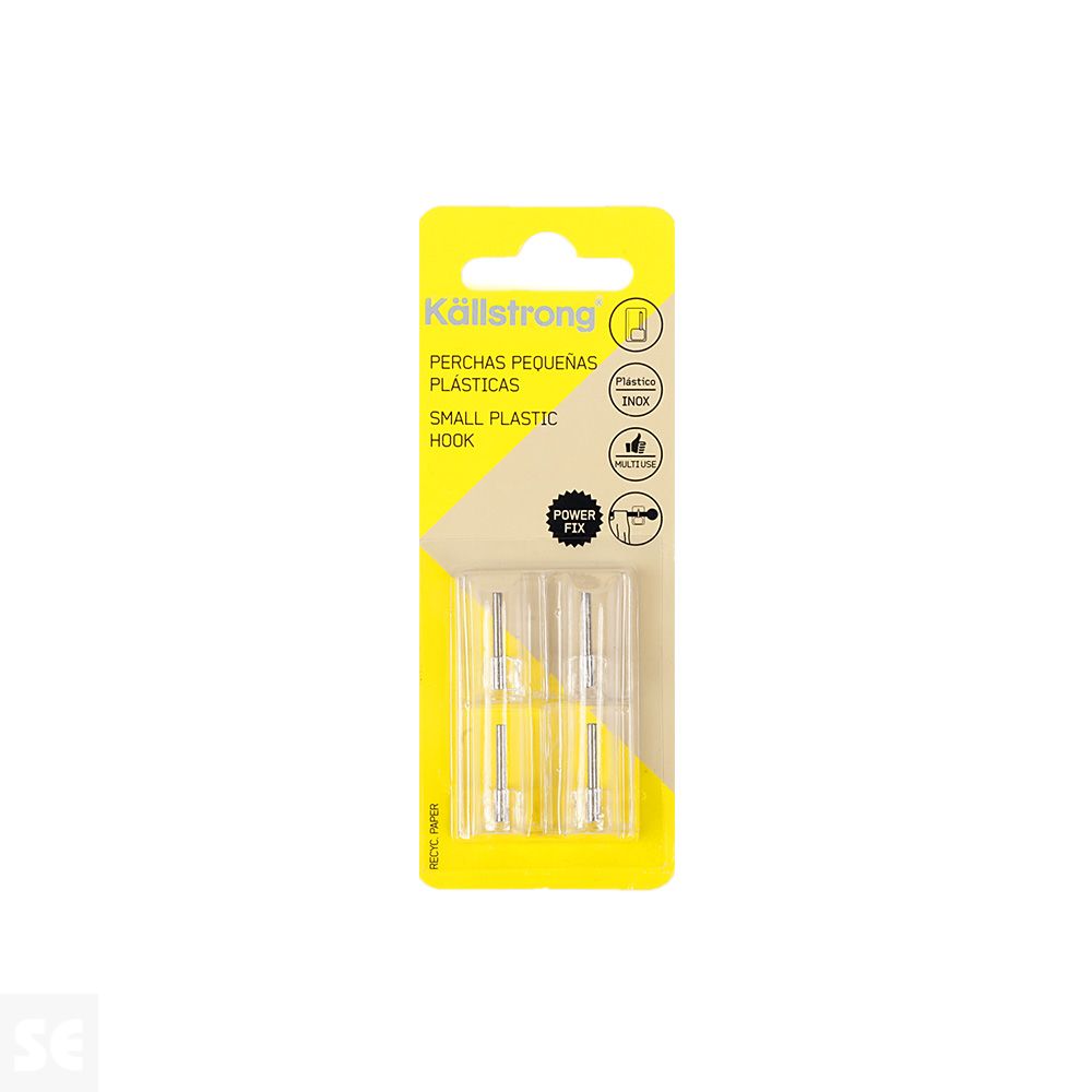 Percha Visillos Adhesiva Inoxidable Transparente 4 Und