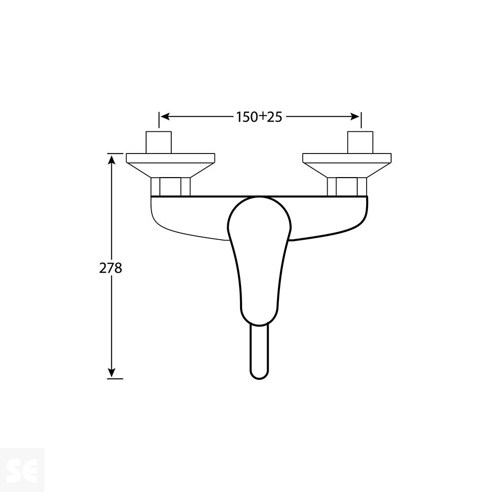 Monomando Grifo Punto Fregadero de Pared Cromo   