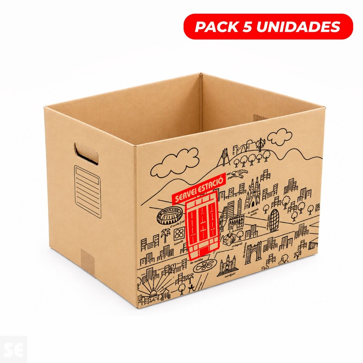 Pack 5 Cajas Mudanzas Servei Estació 480x320x335mm