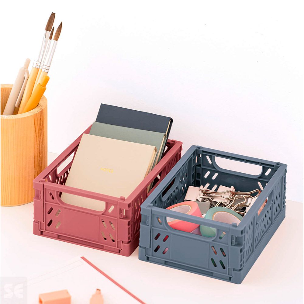 Pack 2 Cajas Plegables Azul 29x21x12 cm