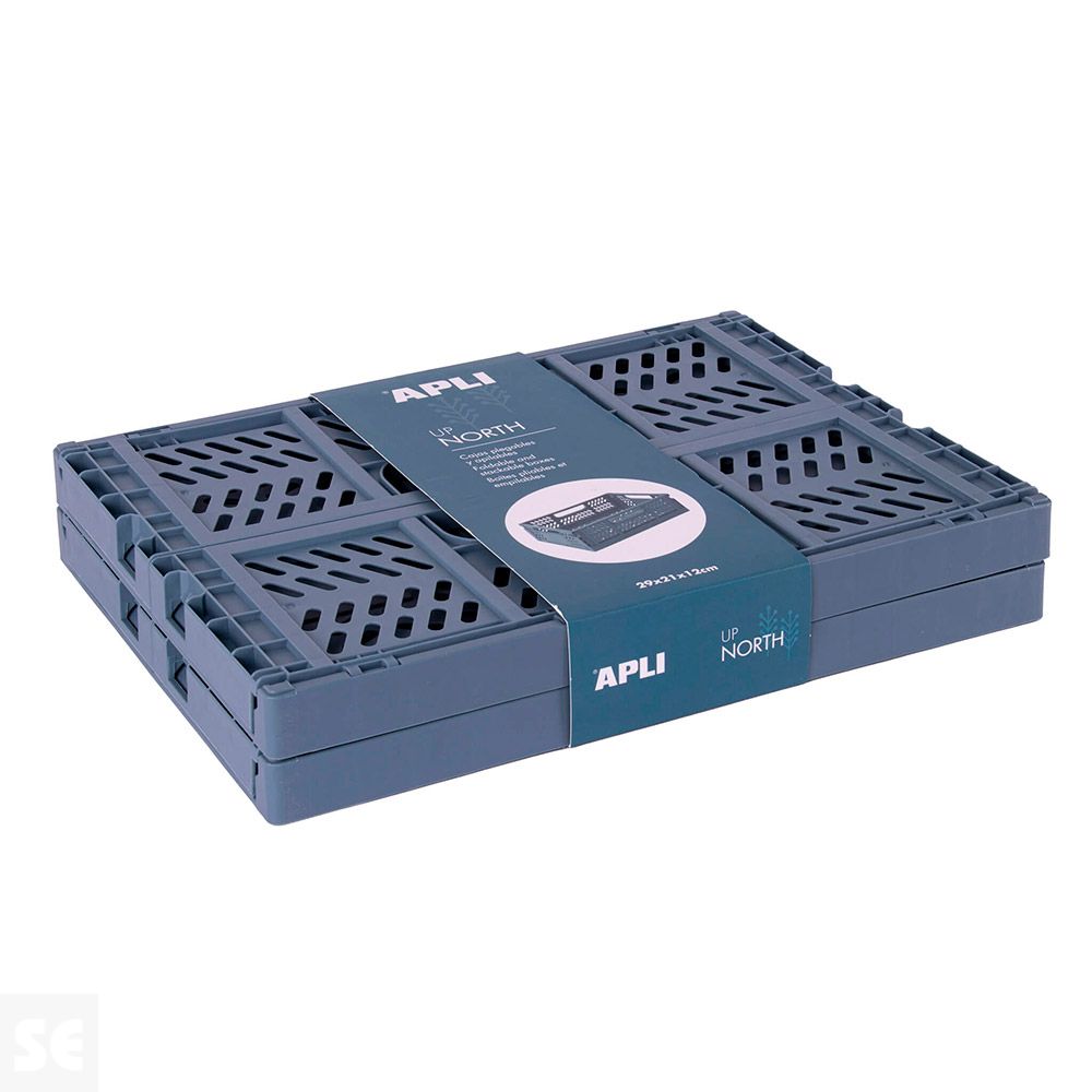 Pack 2 Cajas Plegables Azul 29x21x12 cm