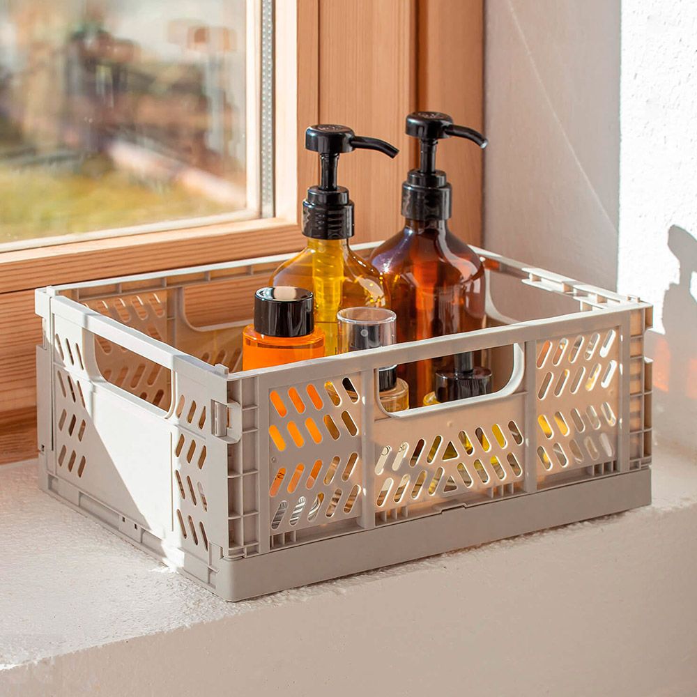 Pack 2 Cajas Plegables Gris 29x21x12 cm