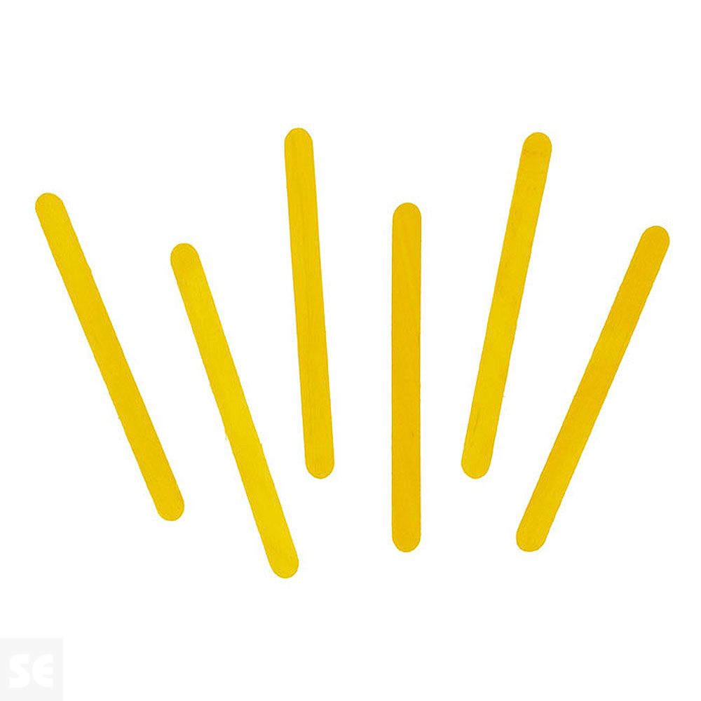 Palos de Polo Madera Amarillo 73x7x2mm. 150u. 99575