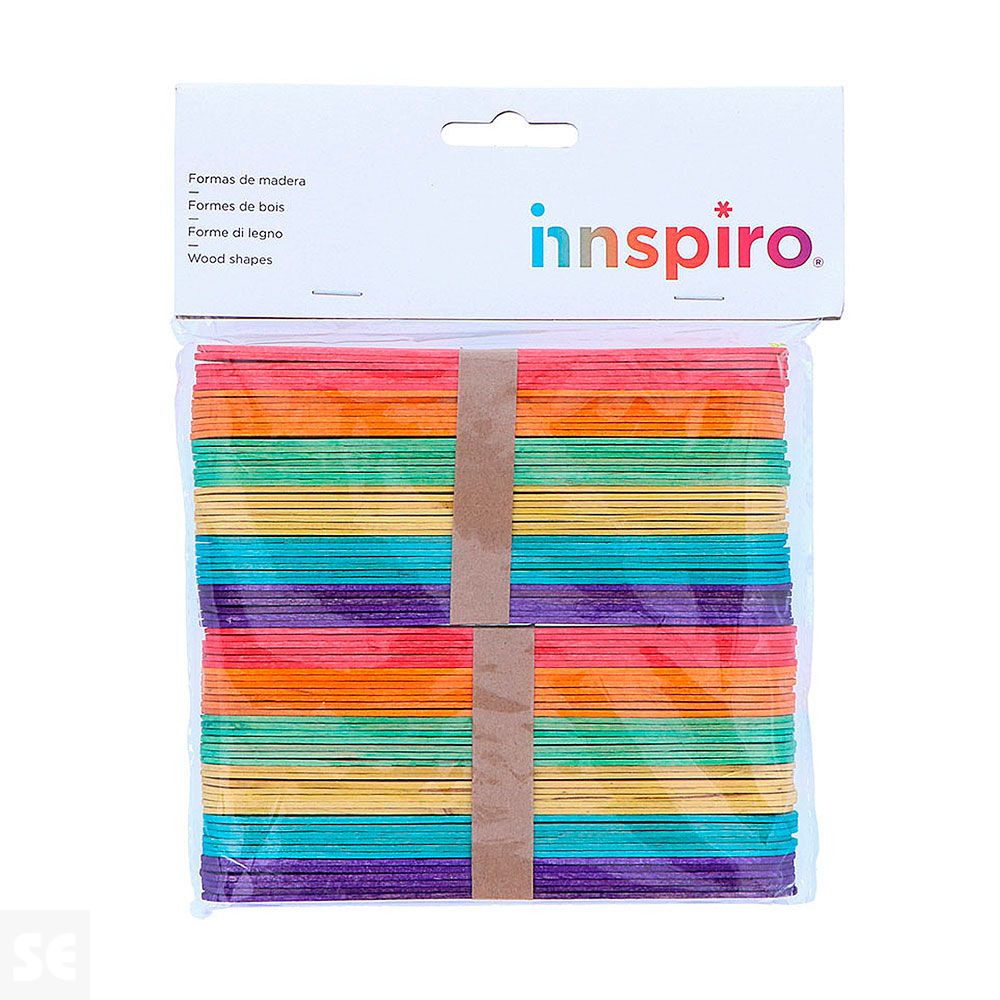 Palos de Polo Jumbo Madera Mix Colores 150x18x1,5mm. 80u. 99540