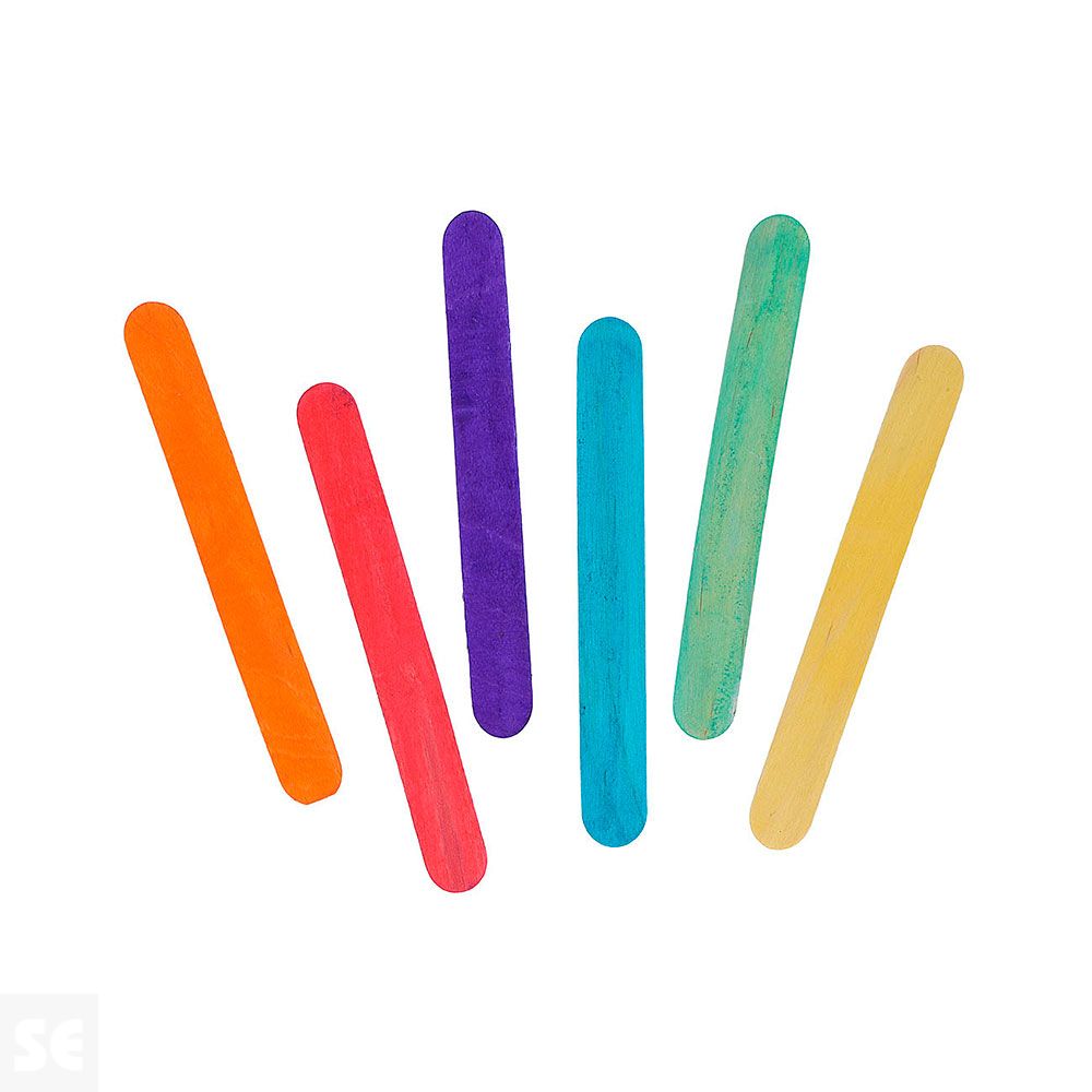 Palos de Polo Jumbo Madera Mix Colores 150x18x1,5mm. 80u. 99540