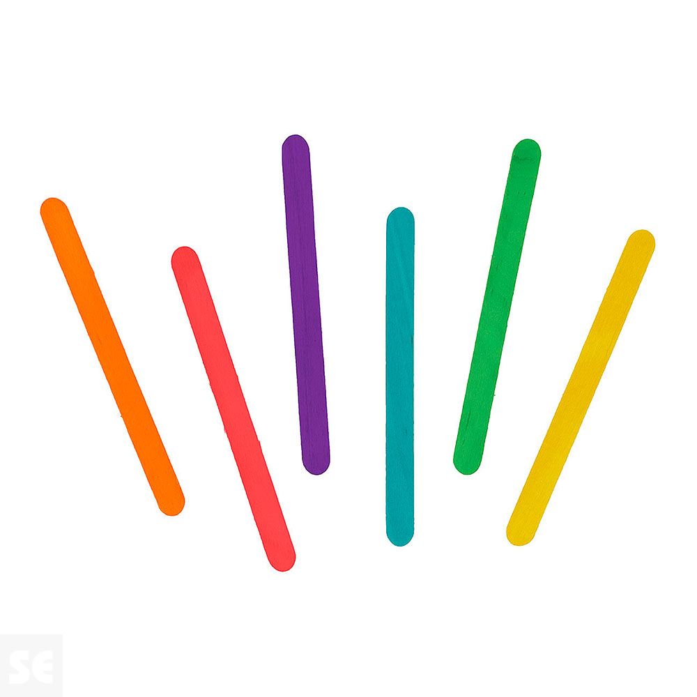 Palos de Polo Madera Mix Colores 114x10x2mm. 150u. 99500