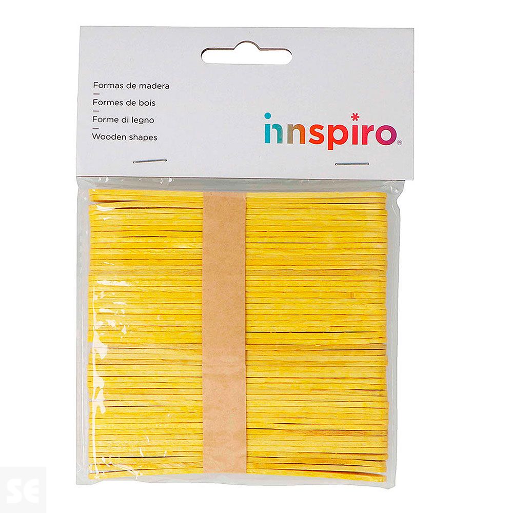 Palos de Polo Madera Amarillo 114x10x2mm. 50u. 103101