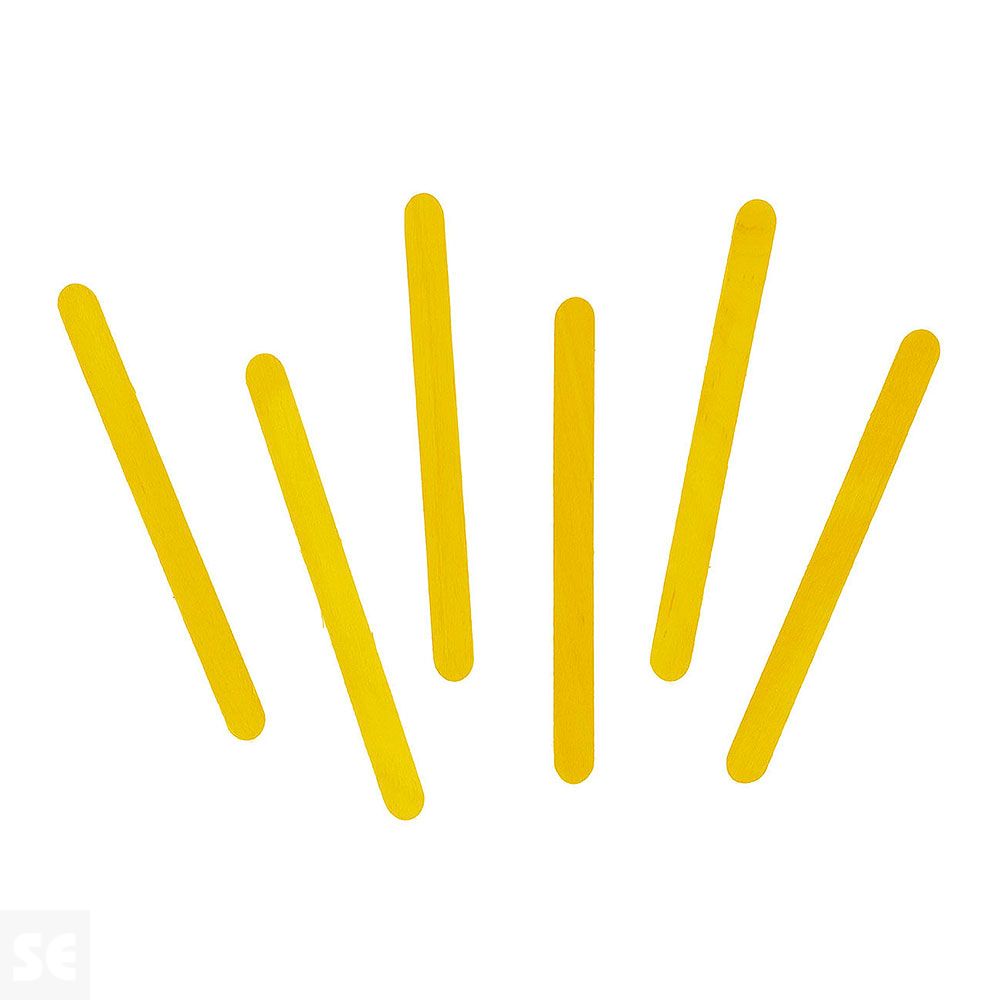 Palos de Polo Madera Amarillo 114x10x2mm. 50u. 103101