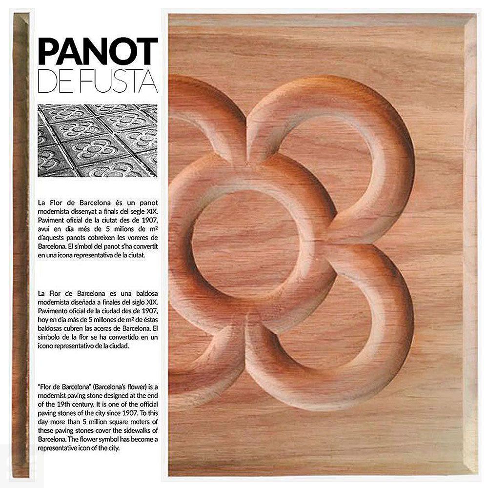Panot Flor de Barcelona Madera 20x20x3 cm