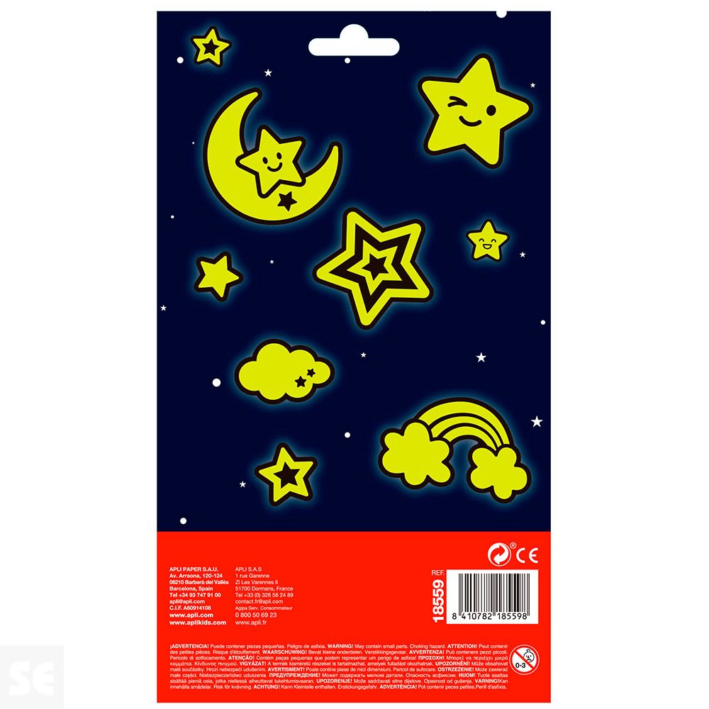 Pegatinas Estrella&Luna Luminiscente 1h 18559