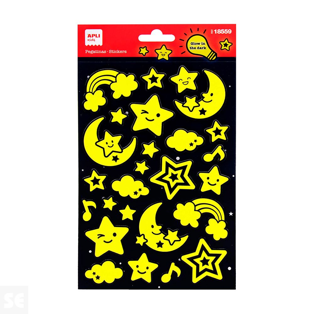 Pegatinas Estrella&Luna Luminiscente 1h 18559