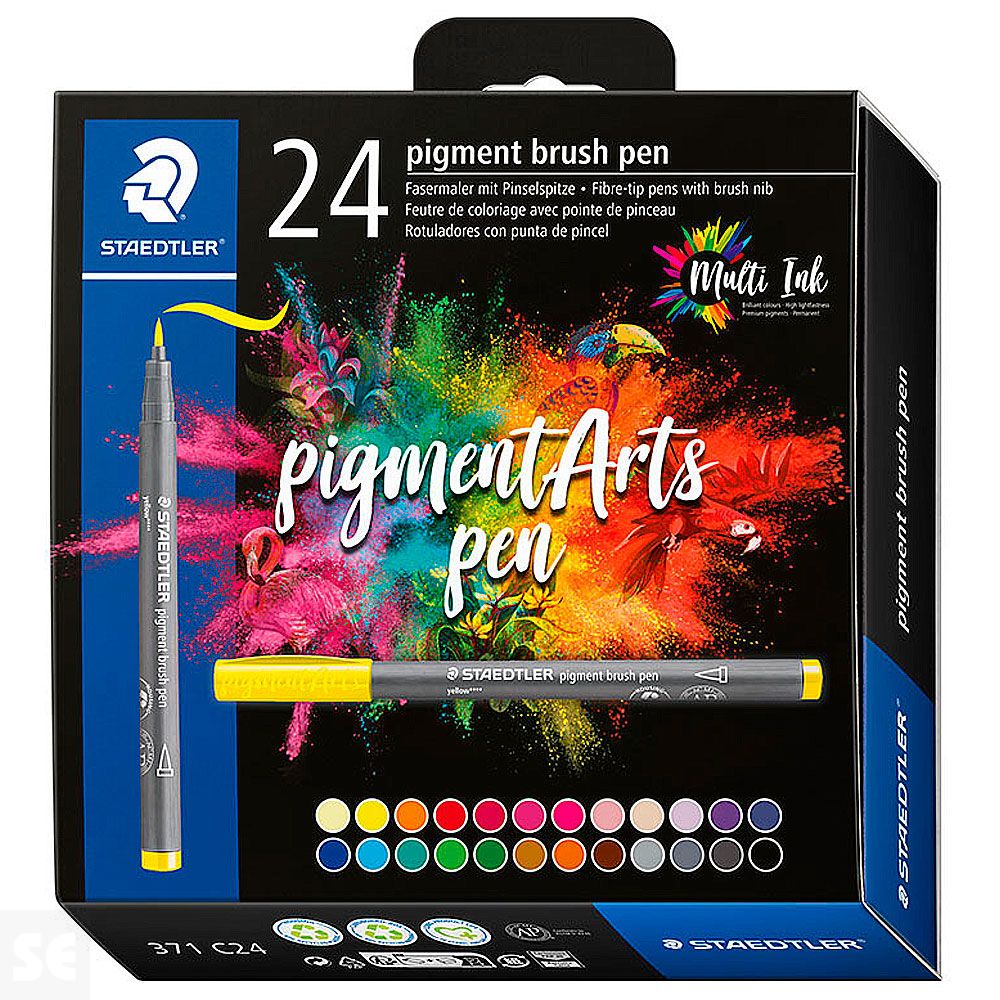 Estuche de Cartón Colores Surtidos 24 Rotuladores Pigment Brush