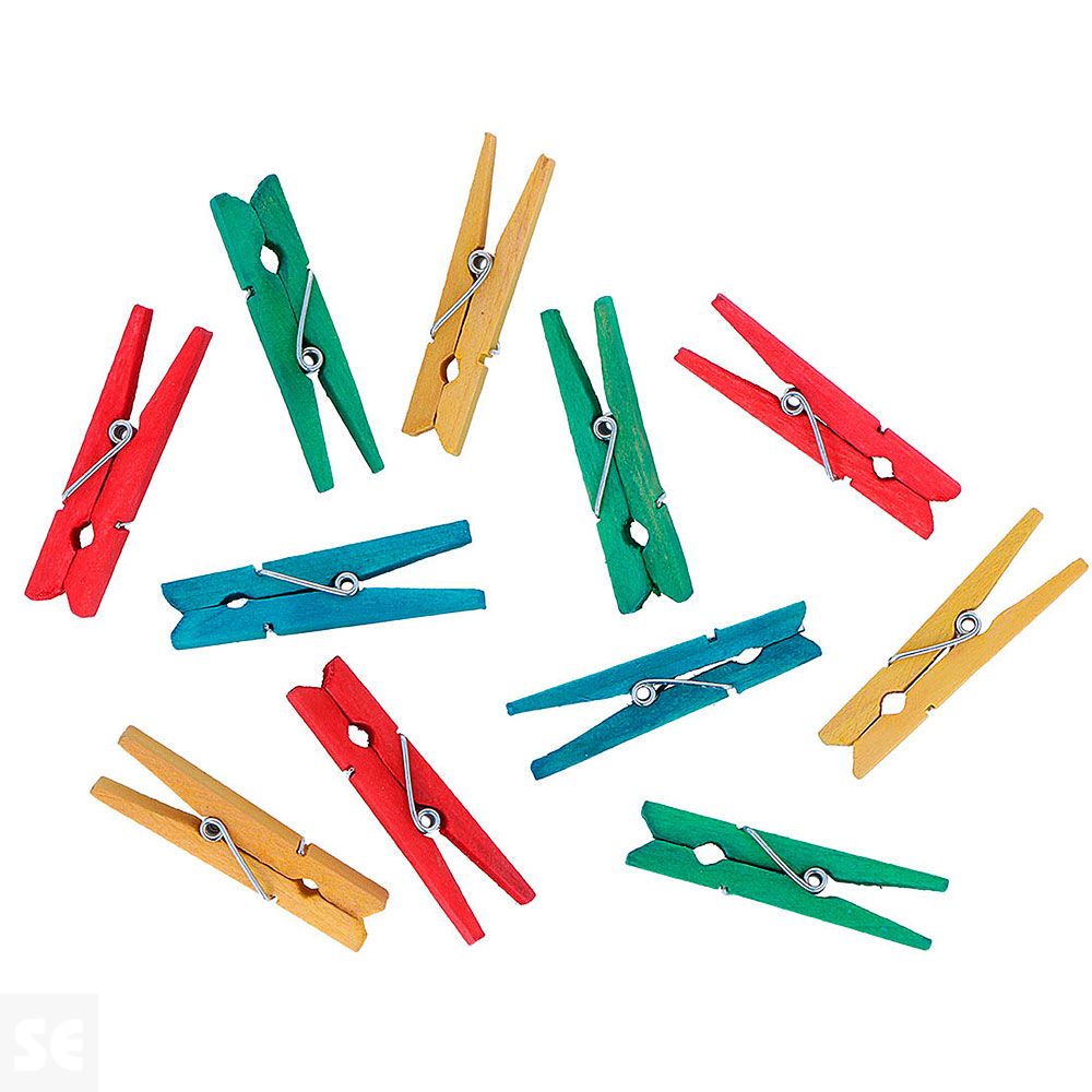 Pinzas Madera Mix Colores 48x7mm. 48u. 99600