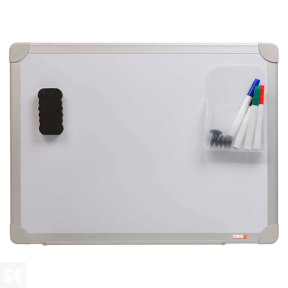 Pizarra Magnética Blanca 60x40 con Accesorios