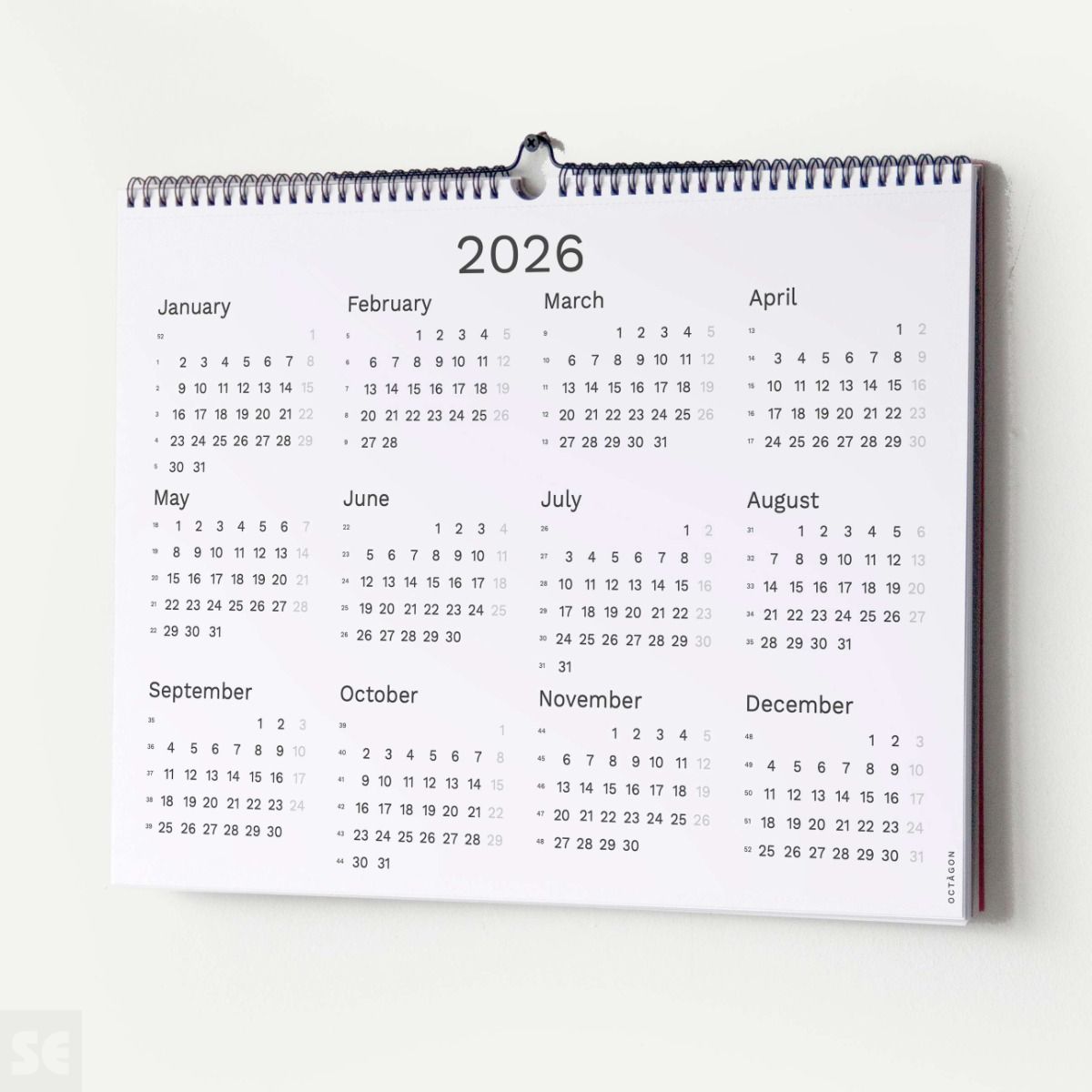 Calendario de Pared 2026 Dina3