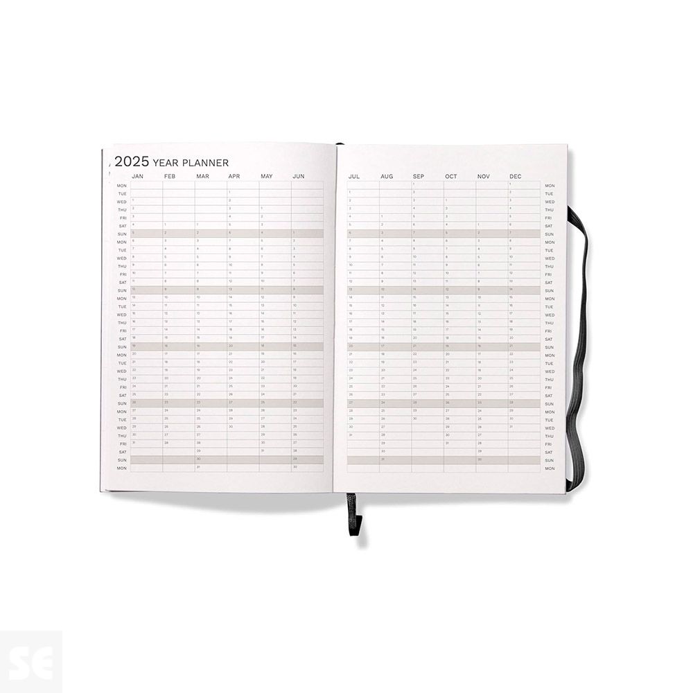 Planificador Semanal Negro A5 2025