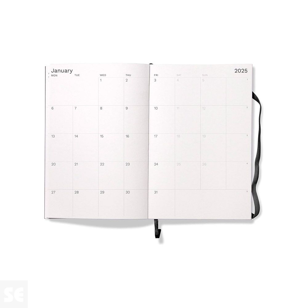Planificador Semanal Negro A5 2025