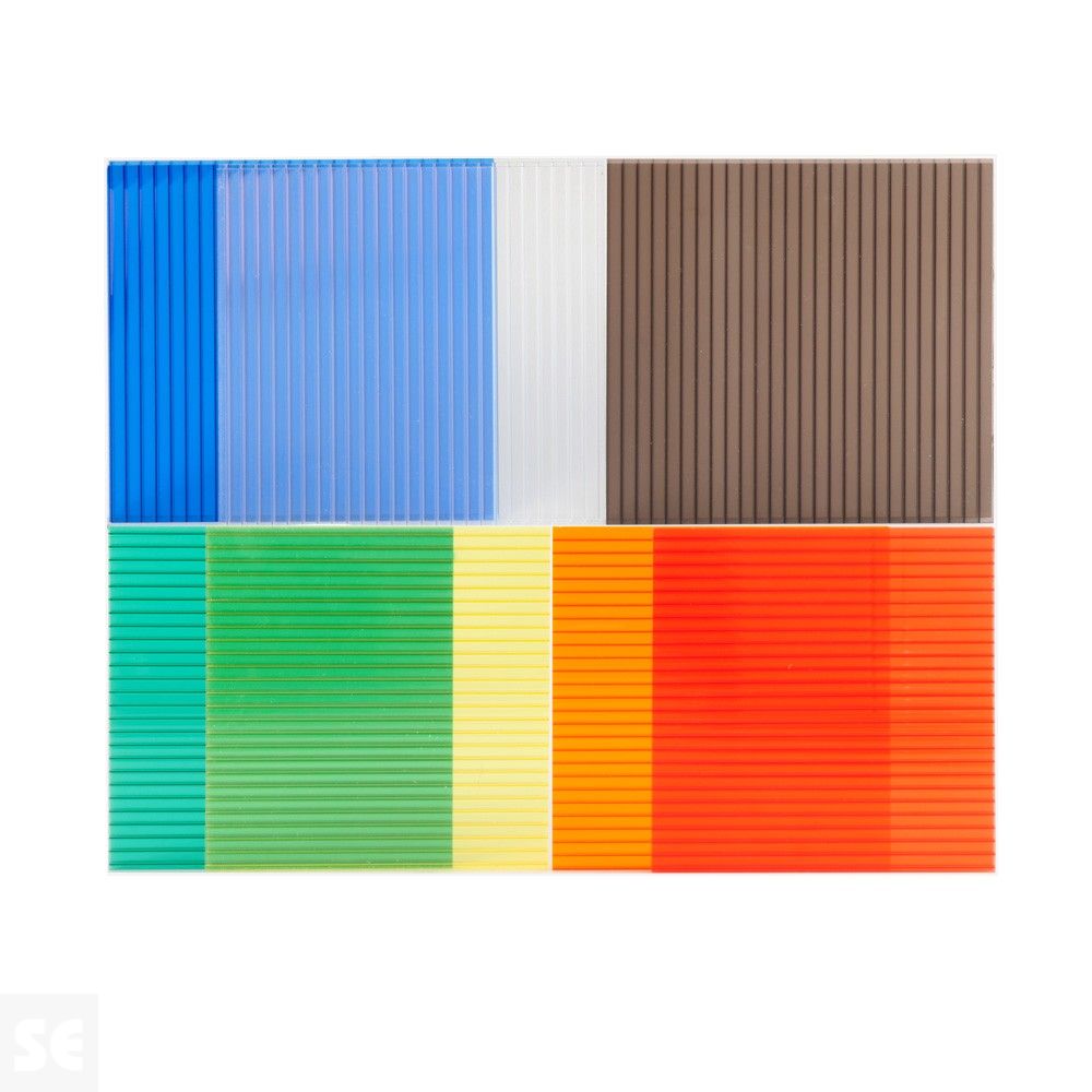 Plancha de policarbonato celular de colores distintos | Servei Estació