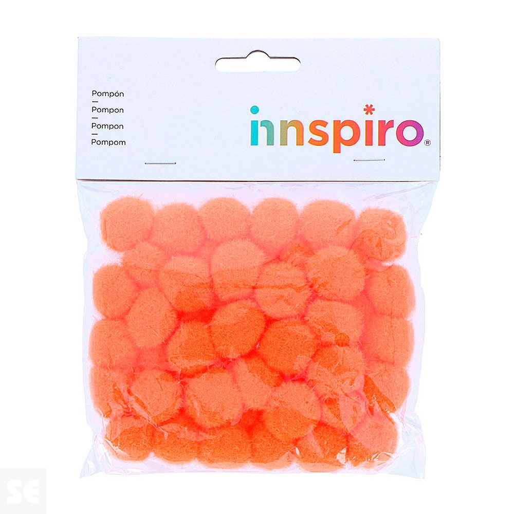 Pompones Polipropileno Naranja 25mm. 50u. 99417