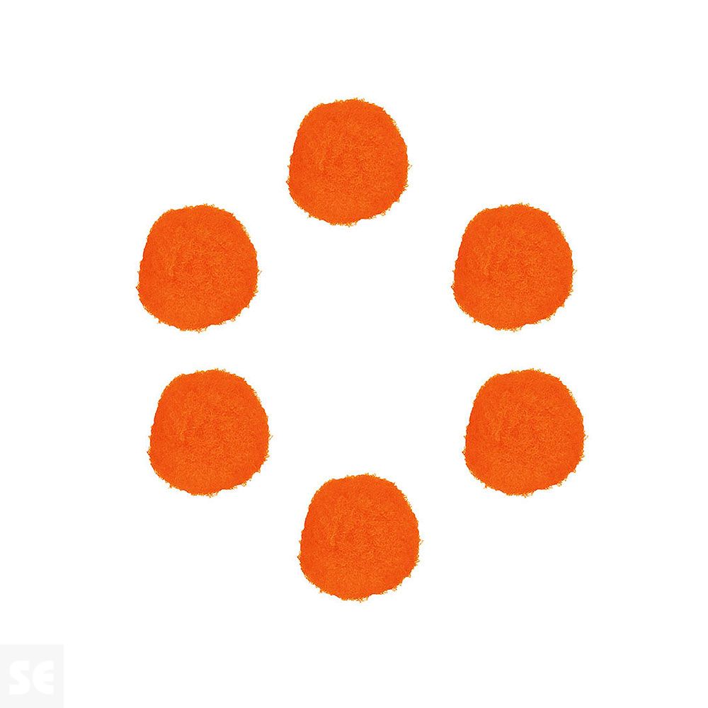 Pompones Polipropileno Naranja 25mm. 50u. 99417