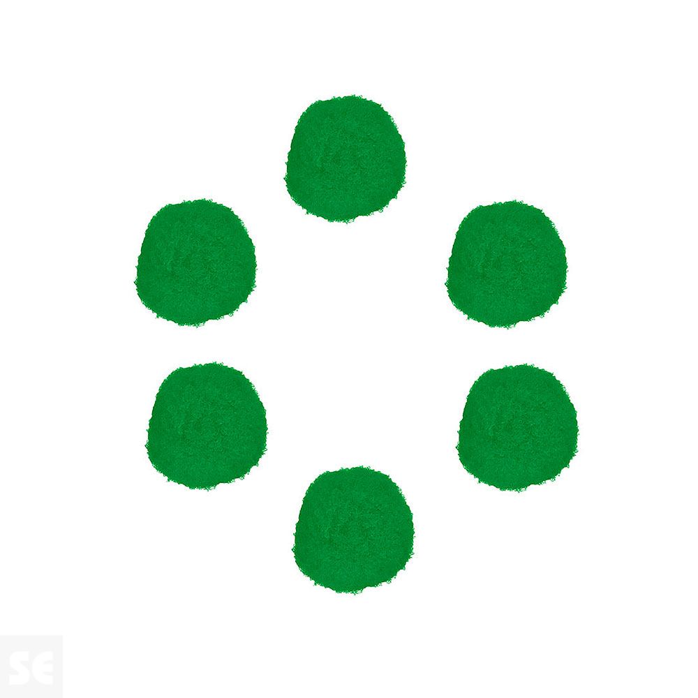 Pompones Polipropileno Verde 25mm. 50u. 99414