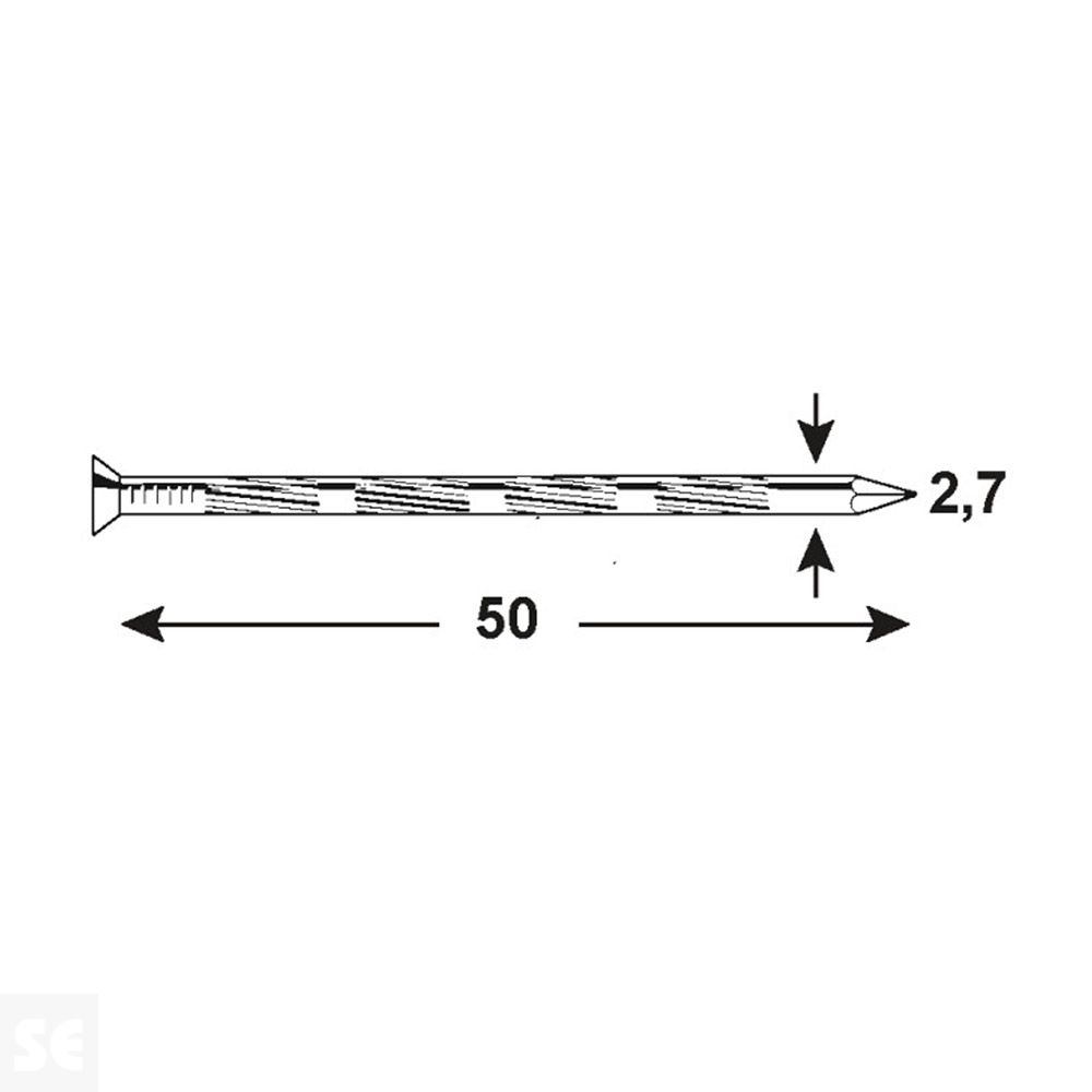 Puntas de Acero Rascada 2,7x50mm. (30u.)