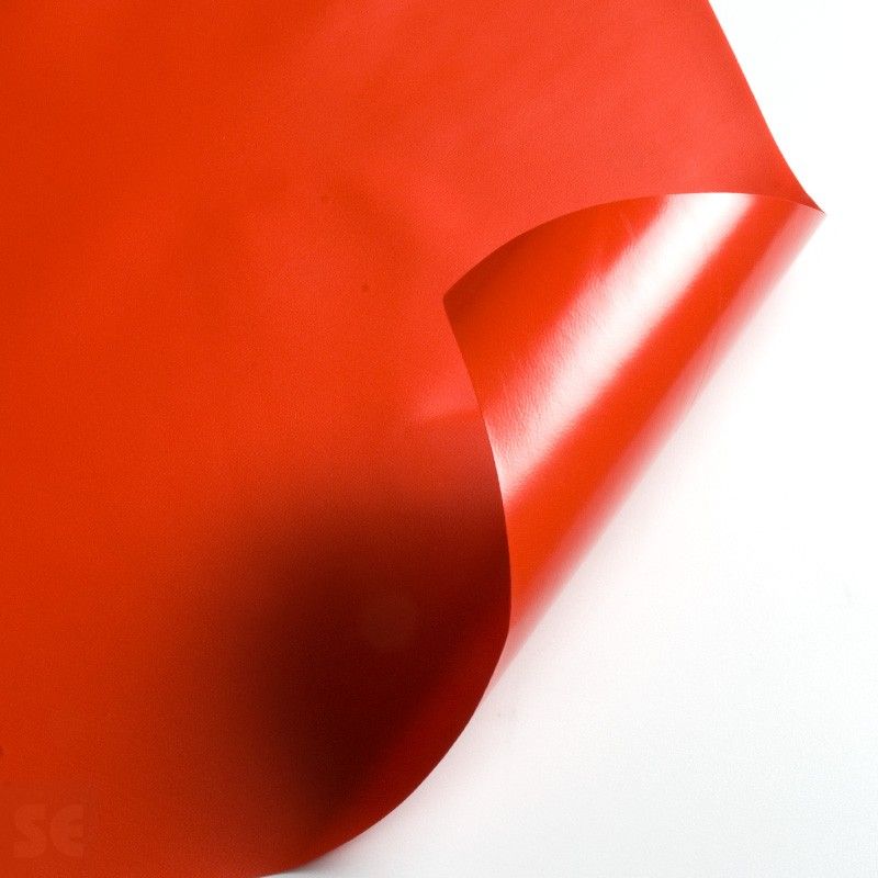 Tapicería de PVC imitación piel color rojo| Servei Estació
