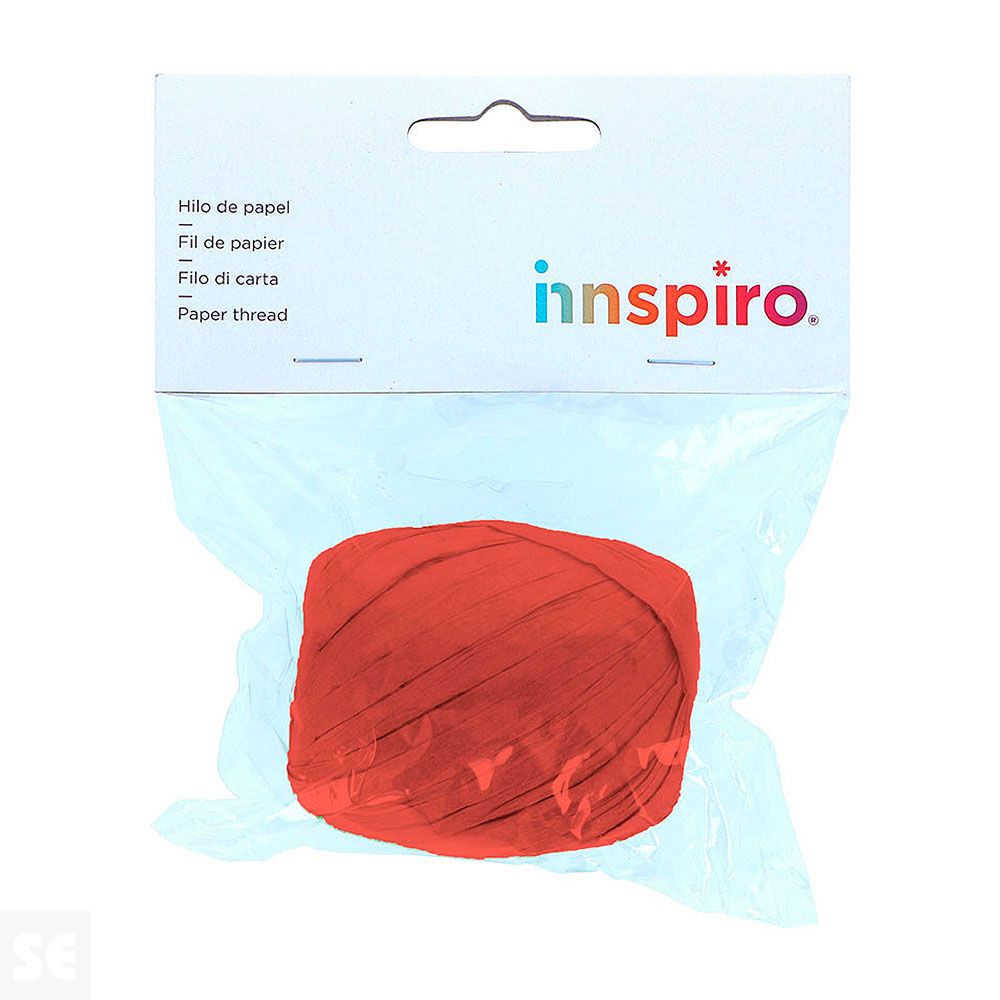 Rafia de Papel Color Rojo 4mm.X30m.