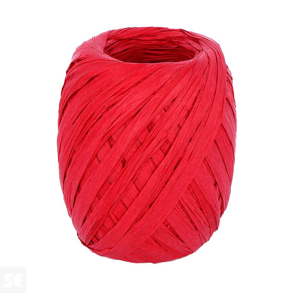 Rafia de Papel Color Rojo 4mm.X30m.