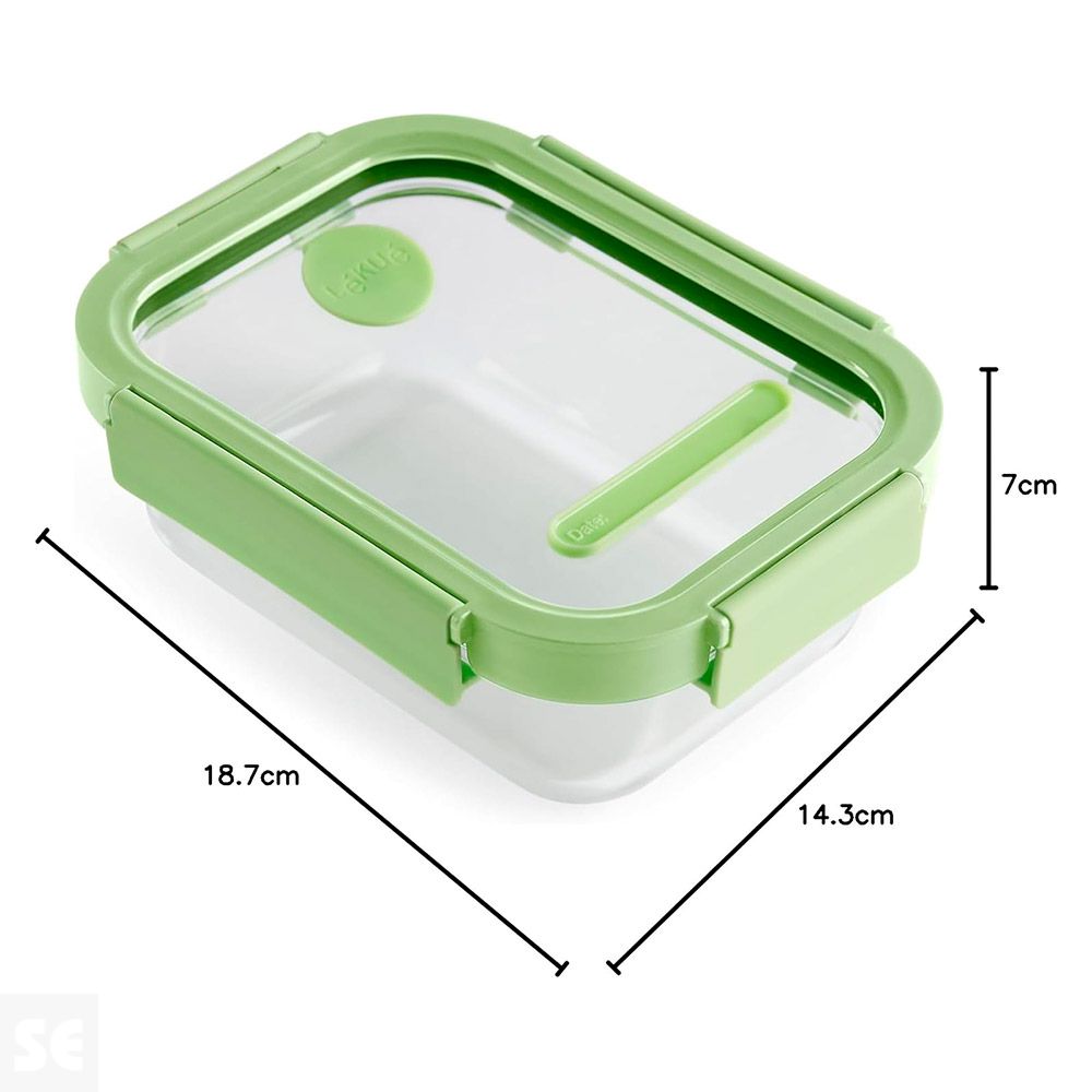 Recipiente Hermético 100% Vidrio Rectangular 640ml