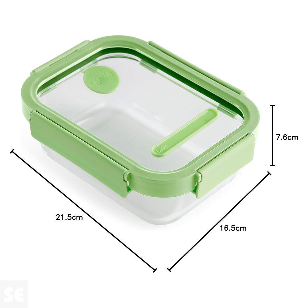 Recipiente Hermético 100% Vidrio Rectangular 1050ml