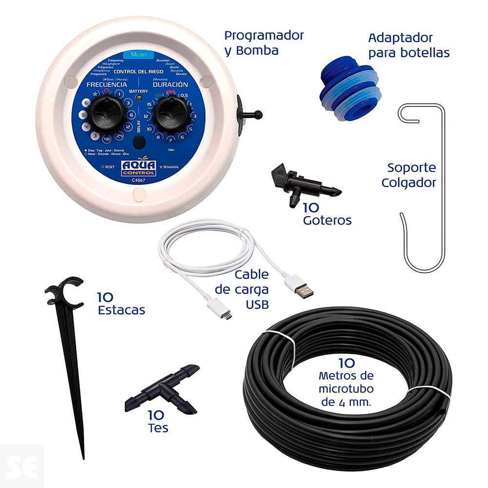 Kit Vacacional 10 Macetas Bomba Programable