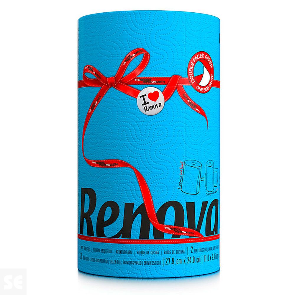 Rollo Papel Cocina Renova Red Label Azul 1 Rollo