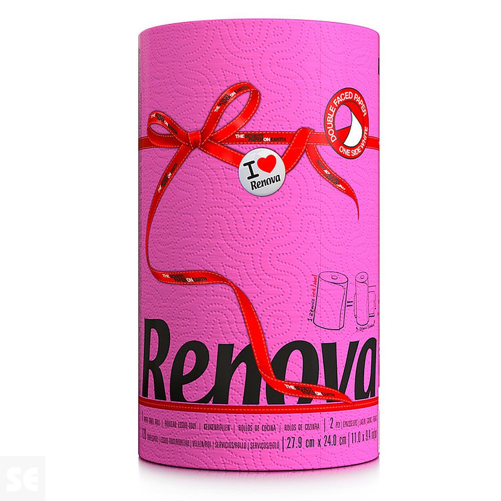 Rollo Papel Cocina Renova Red Label Fucsia 1 Rollo