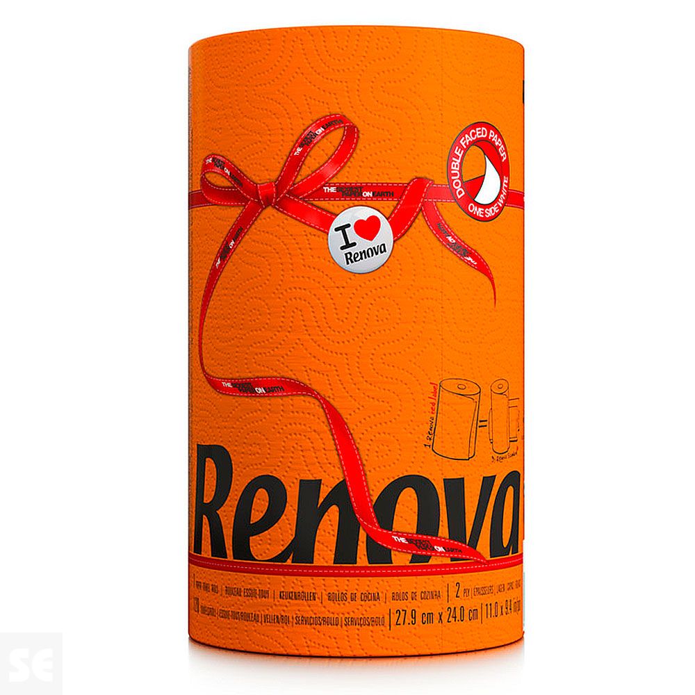 Rollo Papel Cocina Renova Red Label Naranja 1 Rollo