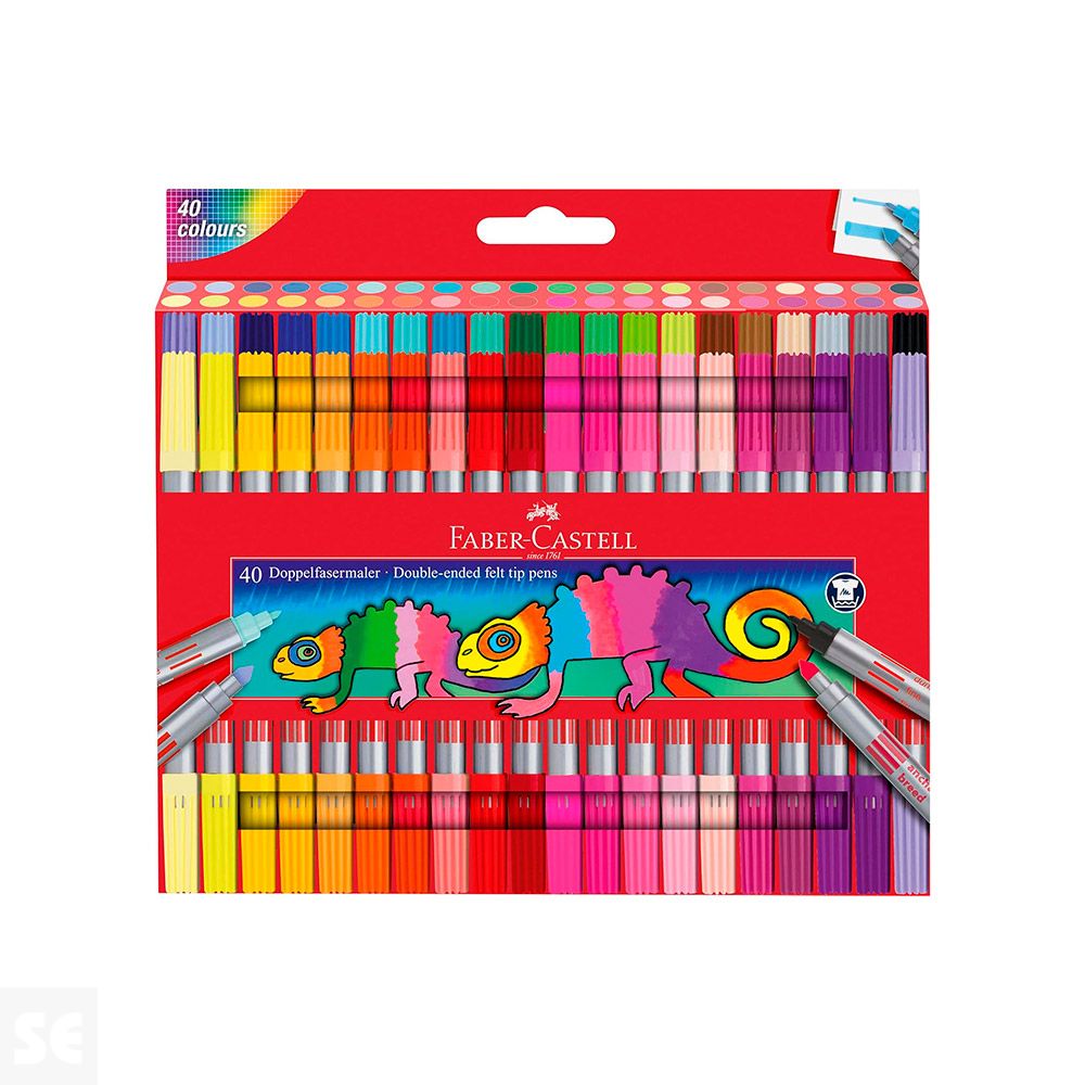 Estuche Rotuladores Dos Puntas Fina y Gruesa 40u