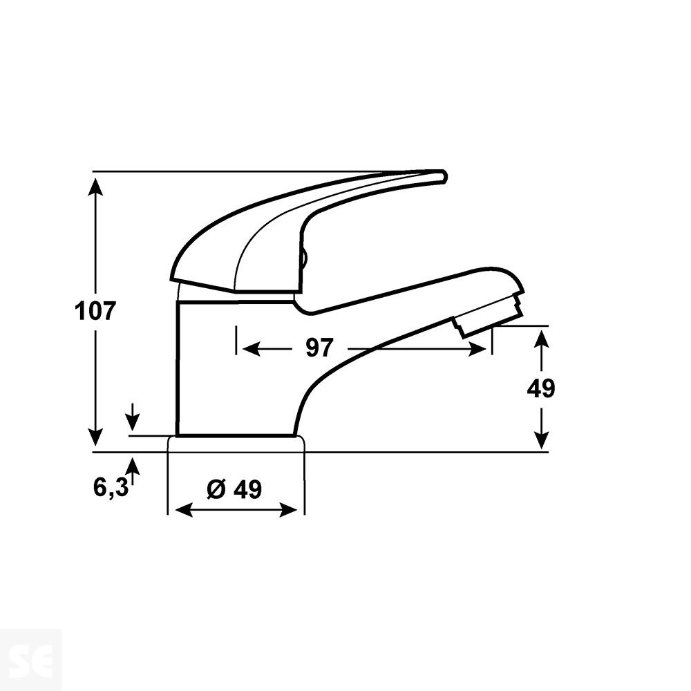 Monomando Piccolo Grifo Lavabo Cromado