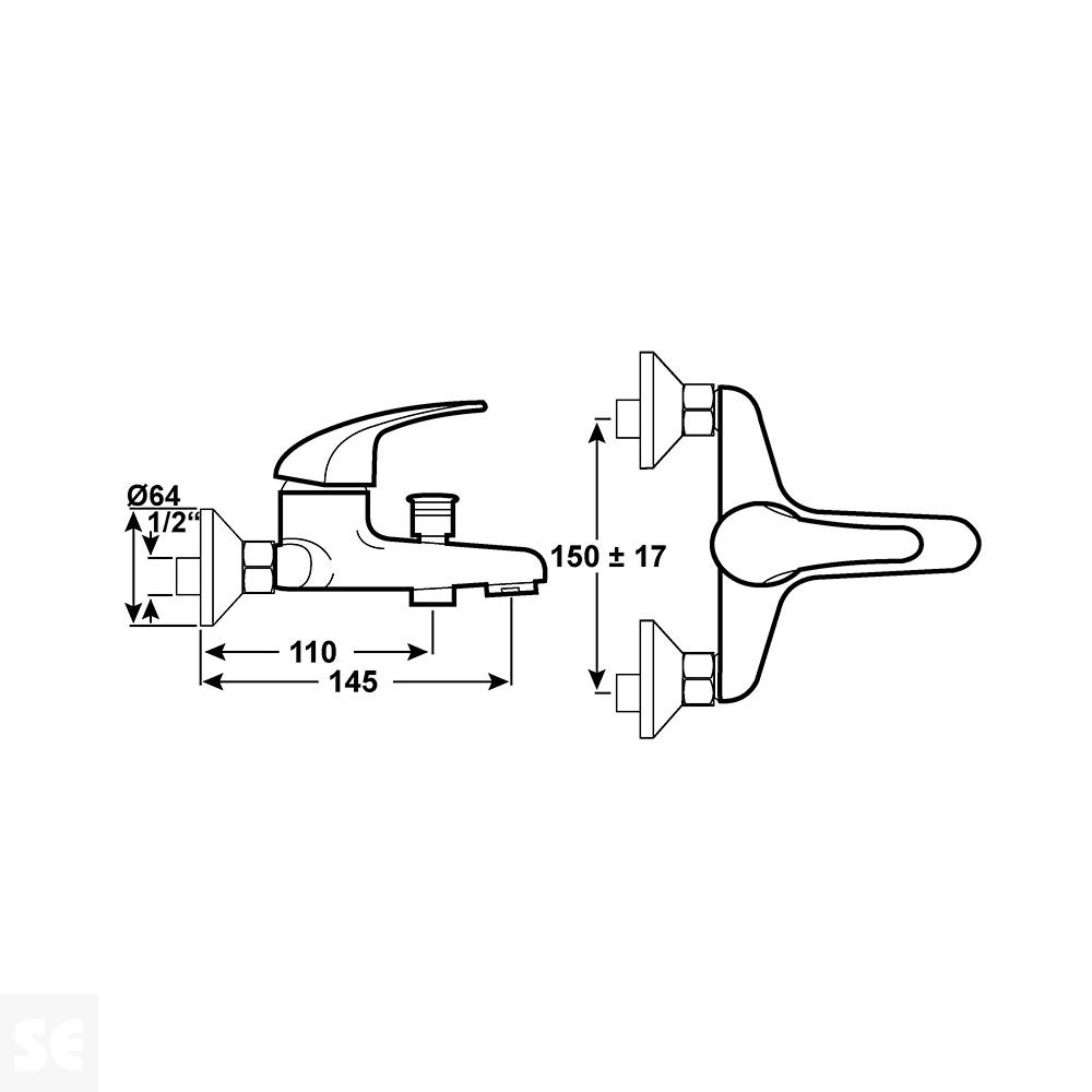 Monomando Piccolo Grifo Bañera Cromado