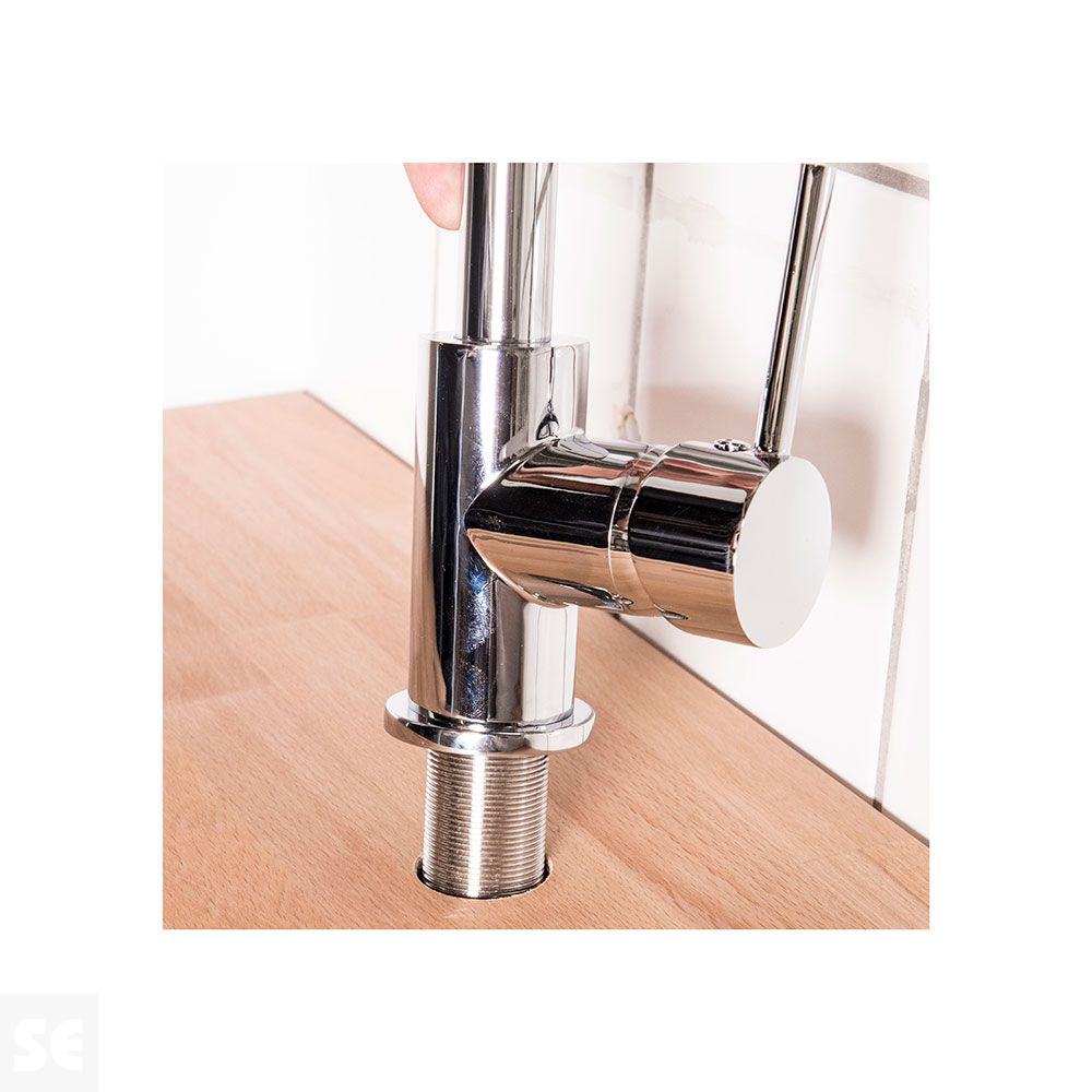 Monomando Grifo Cocina Negro Flexo Silicona 40 cm Alto