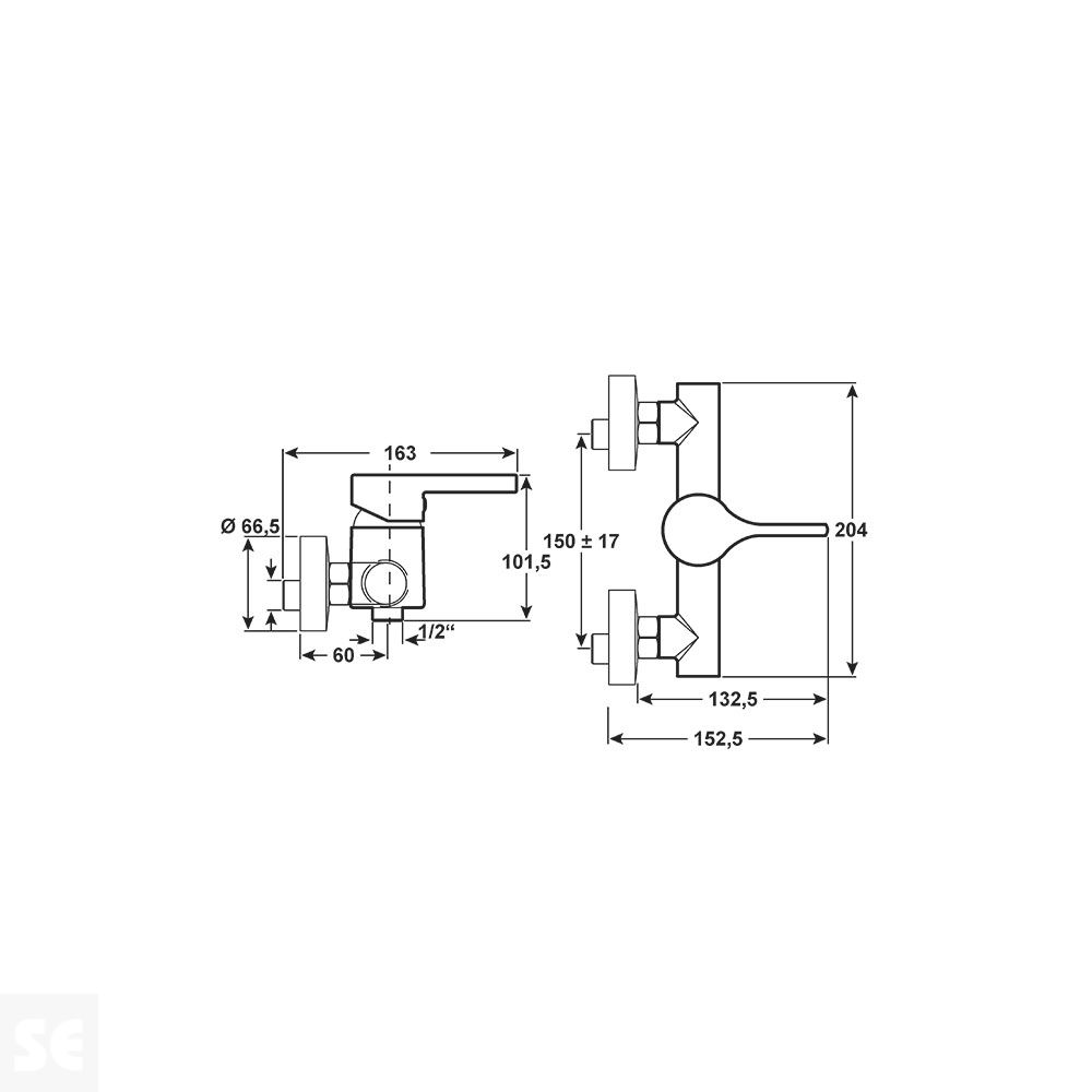 Monomando grifo ducha Skagen Cromado