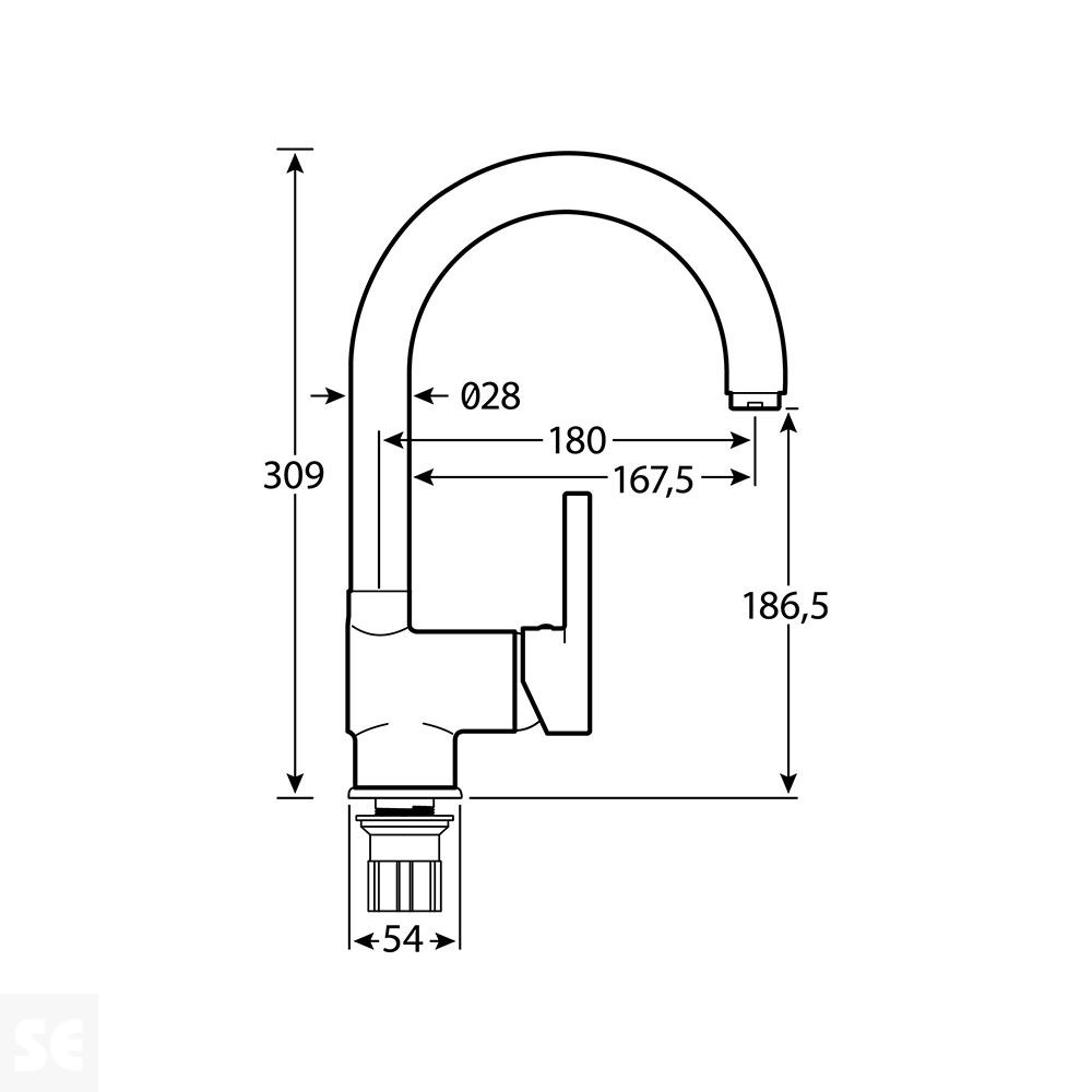 Monomando grifo Fregadero Skagen Cromado