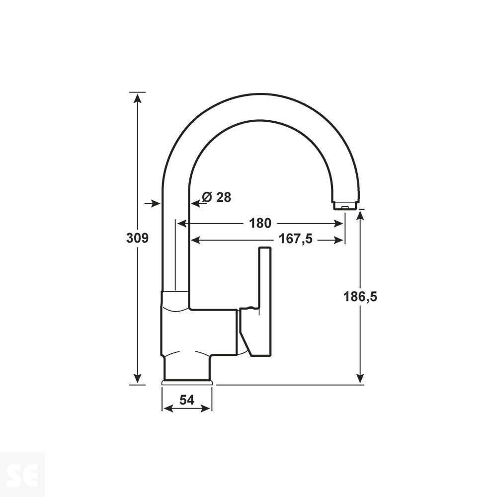 Monomando grifo Fregadero Skagen Cromado