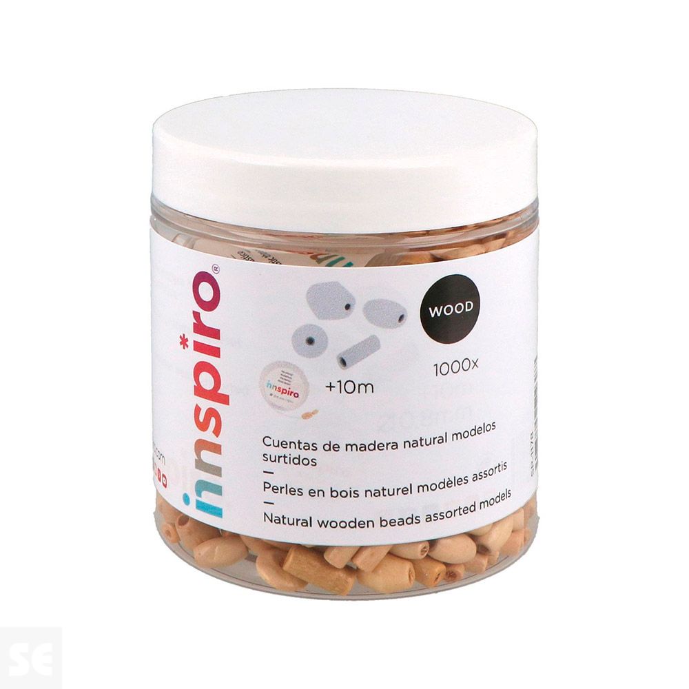 26 Madera Natural Modelos Surtidos 10m H Elástico 1000 Cuentas SP-1178