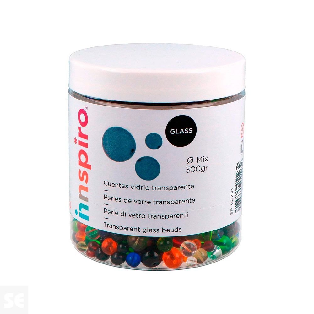 28 Cuenta Vidrio Bola Transp Mezcla 4-6-8mm 300g