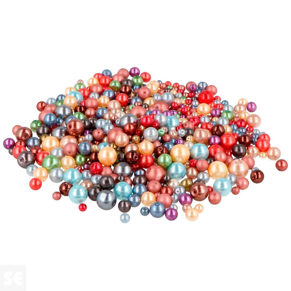 30 Perla Vidrio Lacada Mezcla 3-5-6-8mm 300g