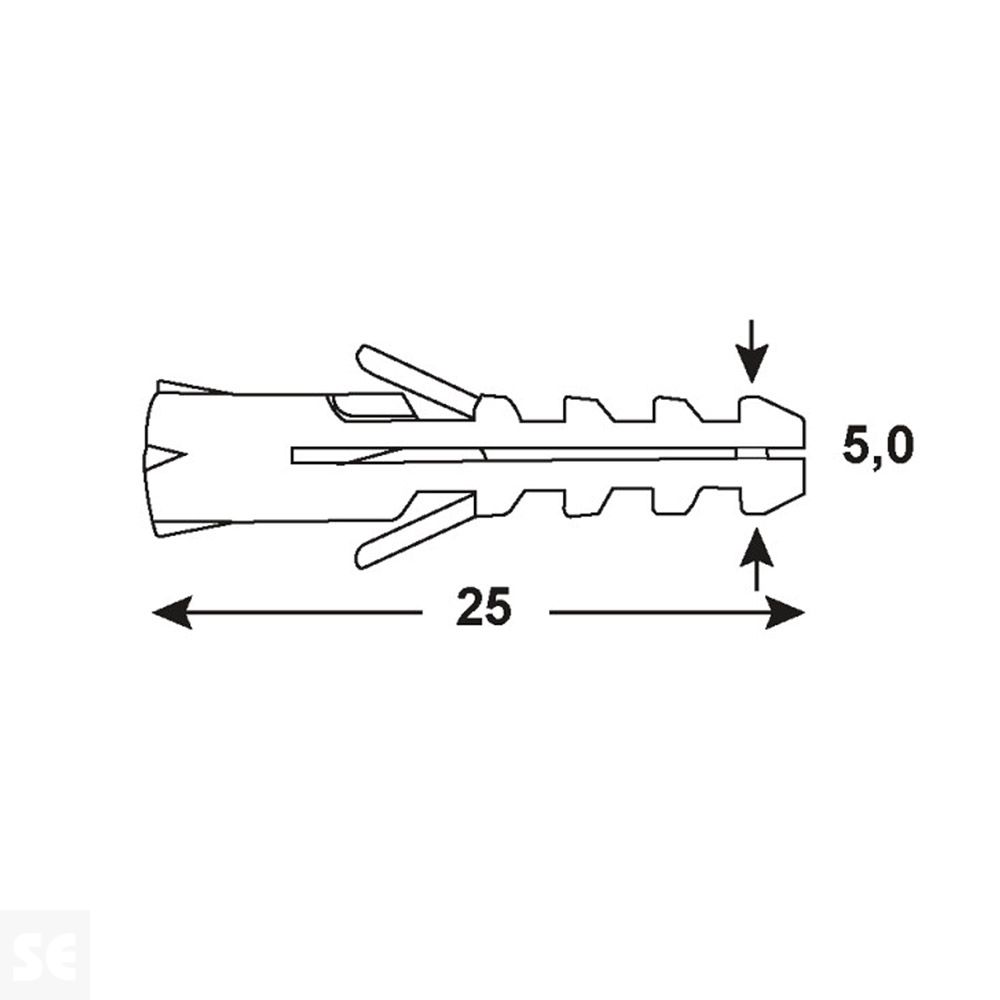 Tacos PVC 5 mm. (60u.)