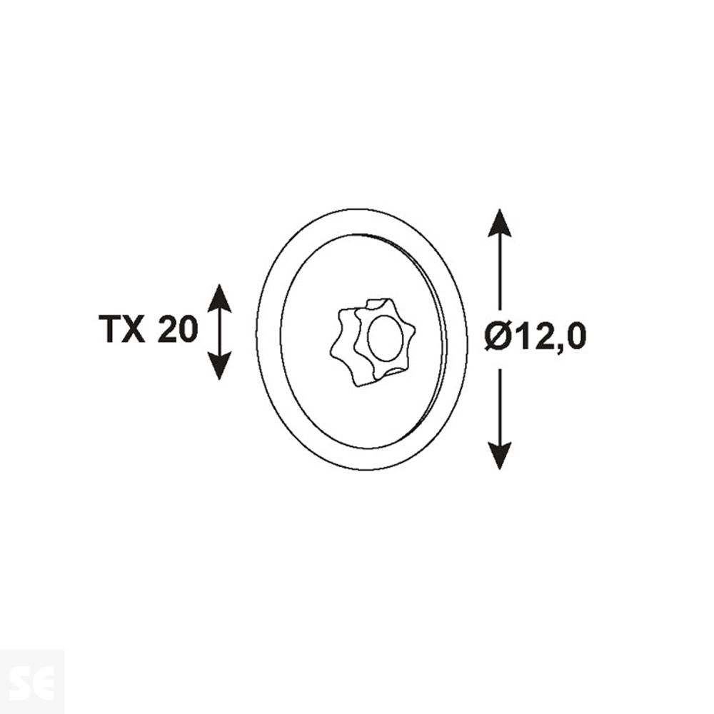 Tapa Plástico Tornillos diámetro 12mm. Tx 20 Blanco (50u.)