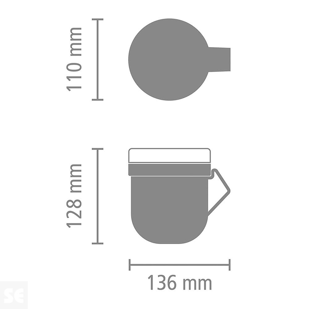 Taza Hermética Dark Grey Plástico 0,6 l