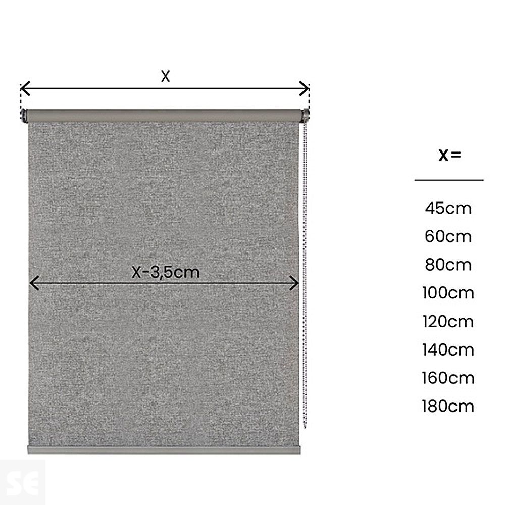 DREAM - Estor Enrollable Opaco Texture Gris 120x250 cm