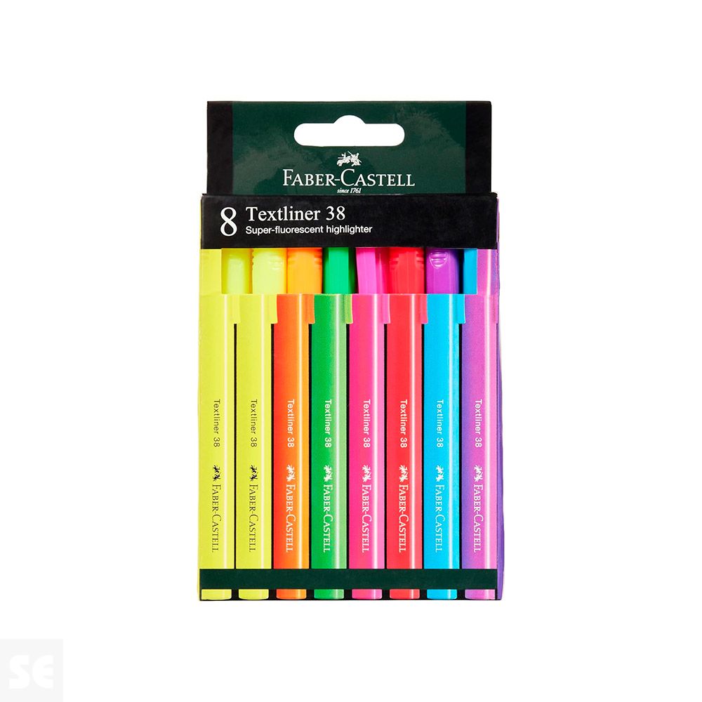 Blíster Marcadores Fluorescentes Textliner 38 8u